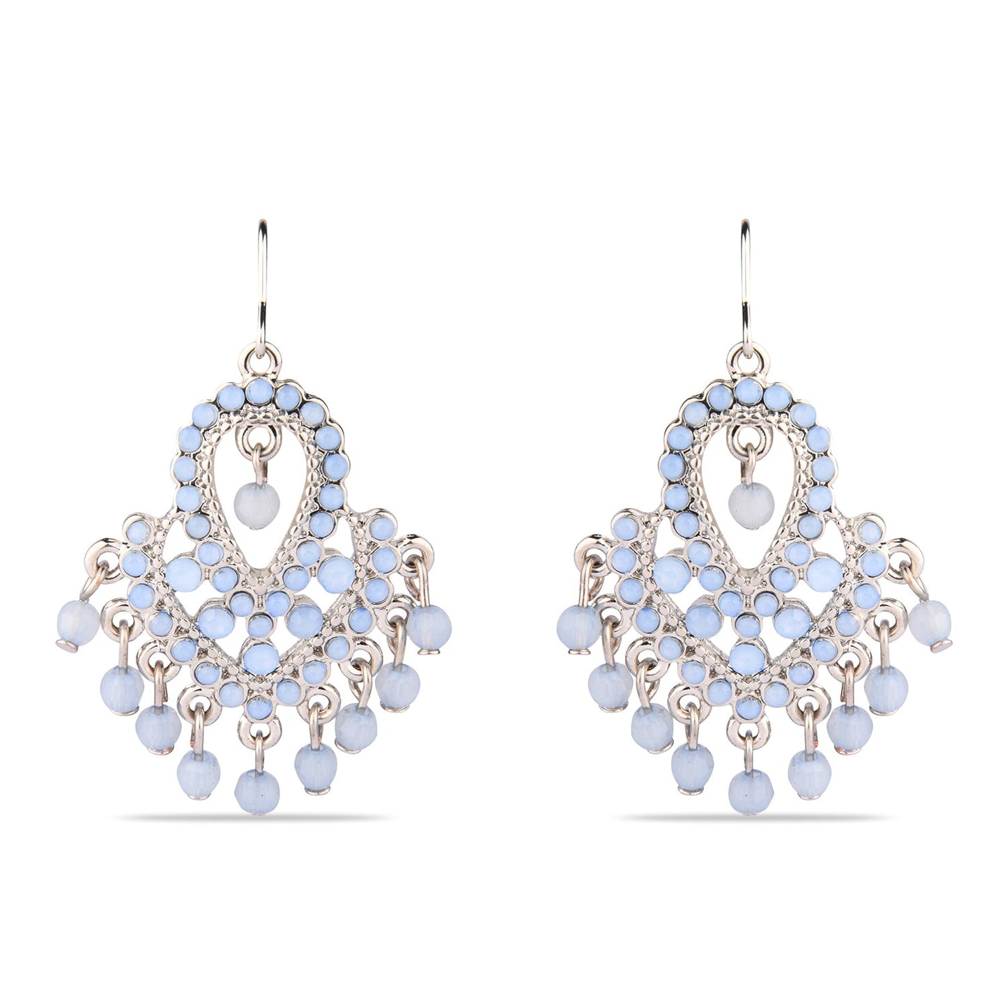 Vintage Light Blue Beaded Drop Earring