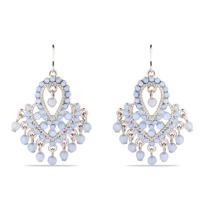 Vintage Light Blue Beaded Drop Earring