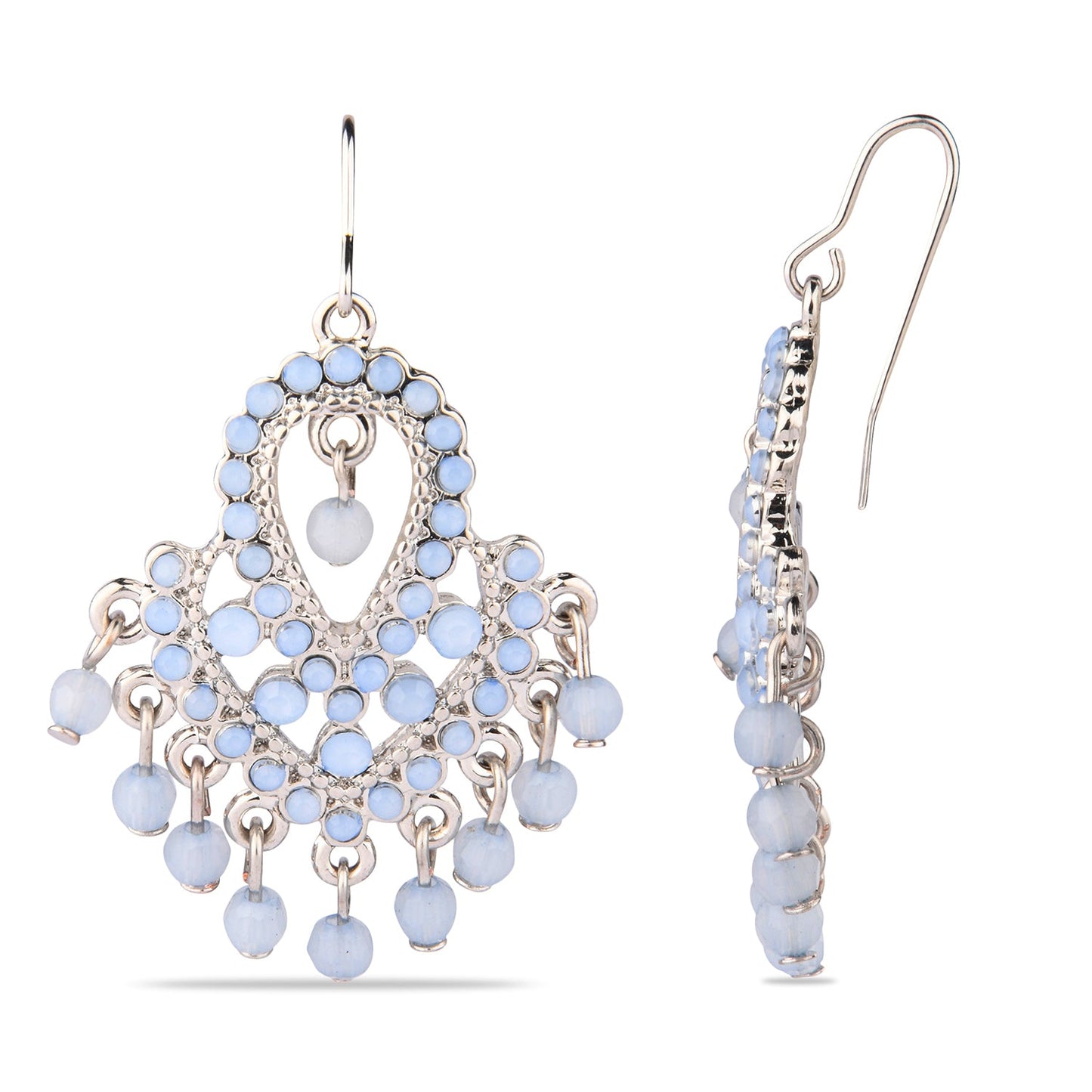 Vintage Light Blue Beaded Drop Earring