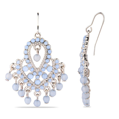 Vintage Light Blue Beaded Drop Earring