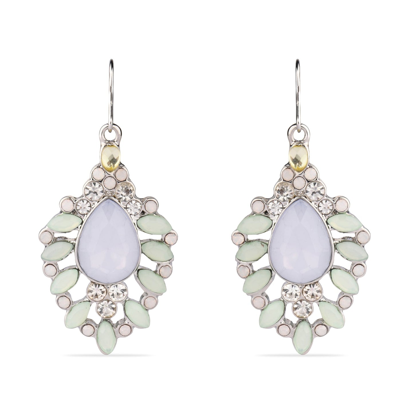 Sea Green Floral Crystal Earring