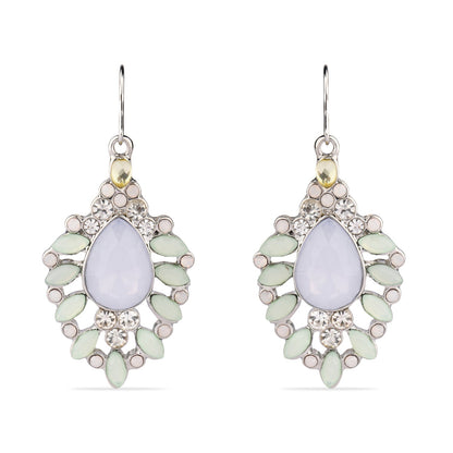 Sea Green Floral Crystal Earring