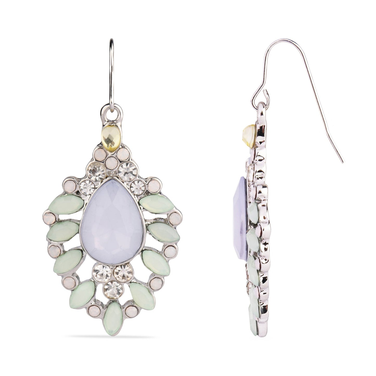 Sea Green Floral Crystal Earring