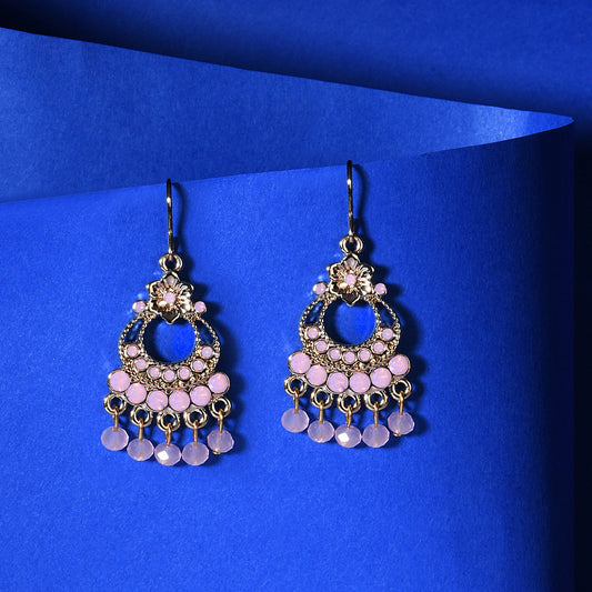 Blush Pink Flower Drop Earring