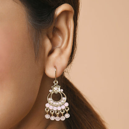 Blush Pink Flower Drop Earring