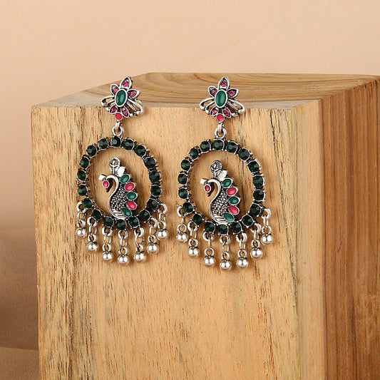 Green Vintage Peacock Earring