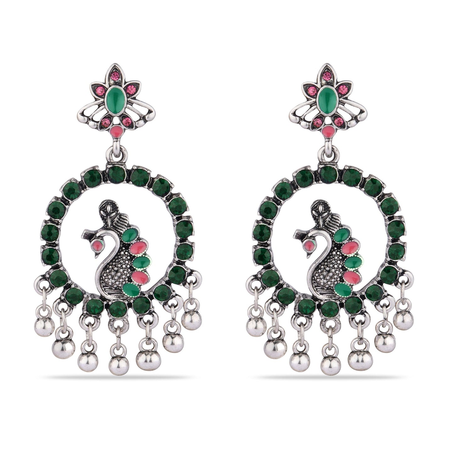 Green Vintage Peacock Earring