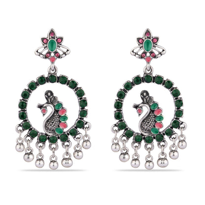 Green Vintage Peacock Earring