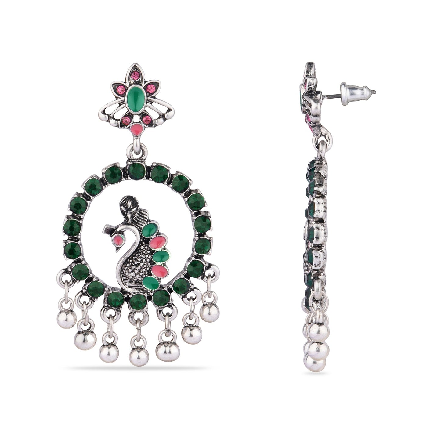 Green Vintage Peacock Earring