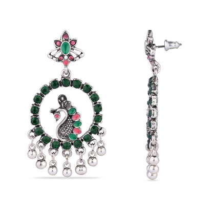 Green Vintage Peacock Earring