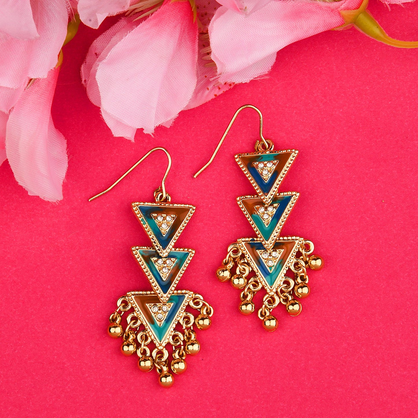 Multi Color Triangle Drop earring