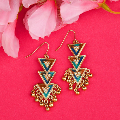 Multi Color Triangle Drop earring
