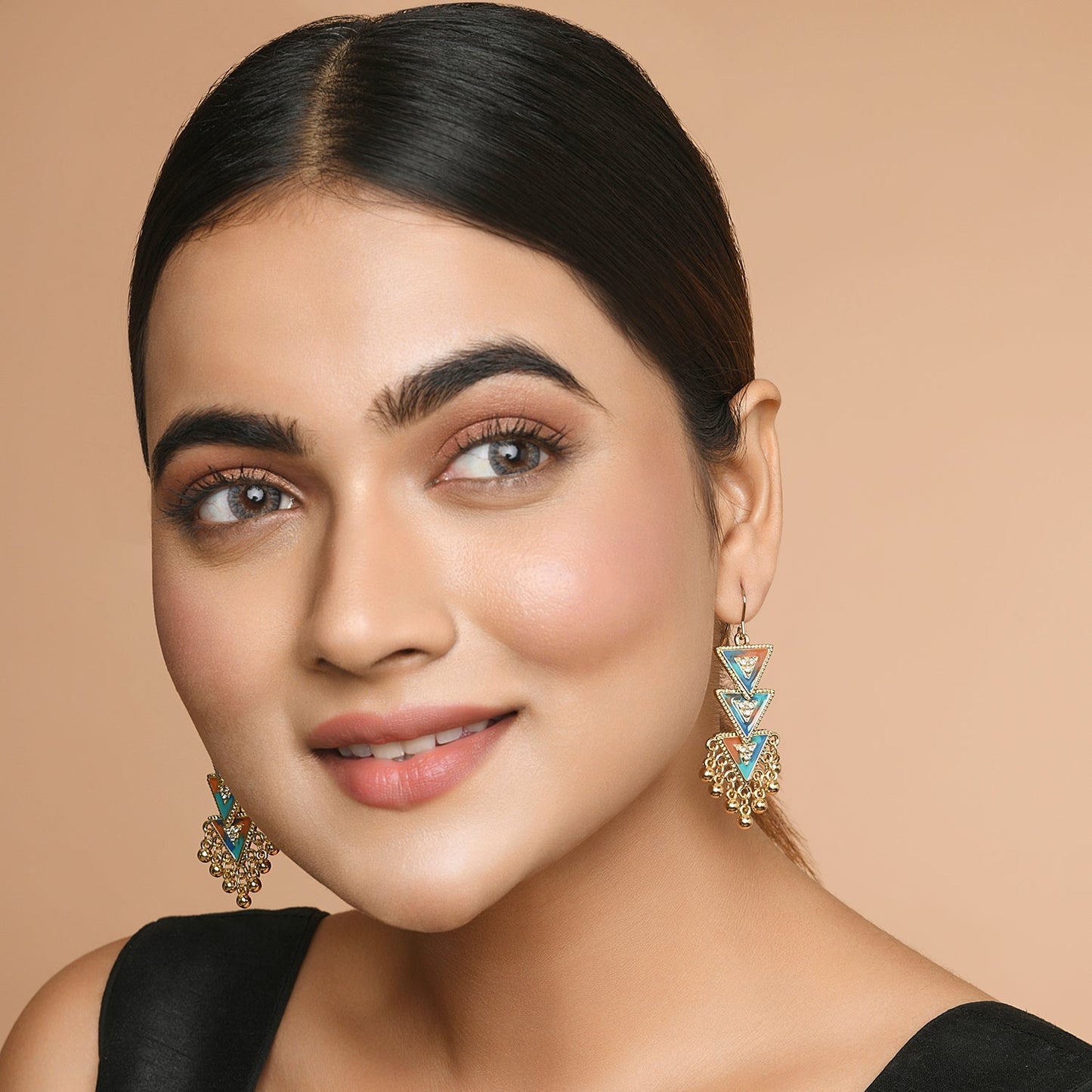 Multi Color Triangle Drop earring