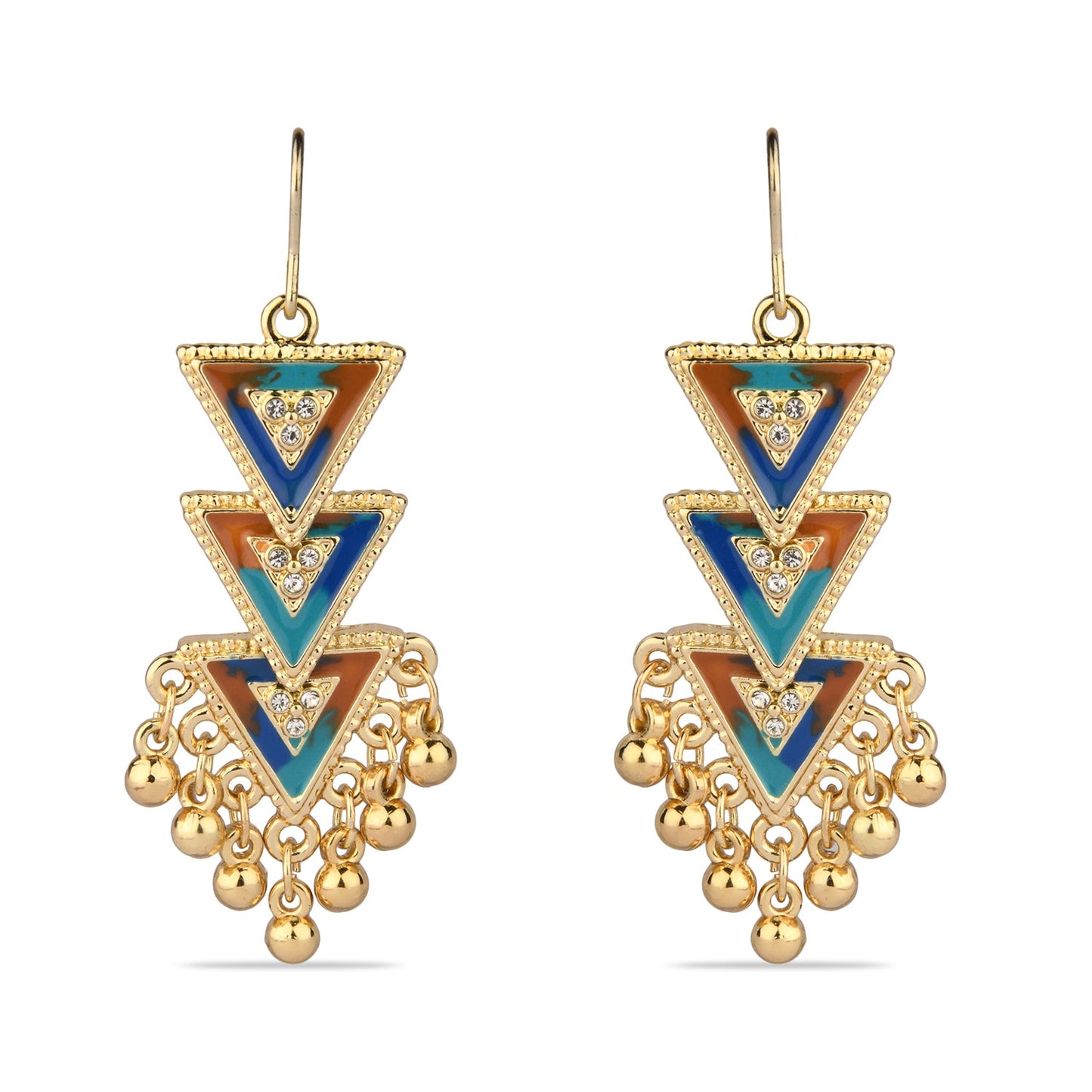 Multi Color Triangle Drop earring
