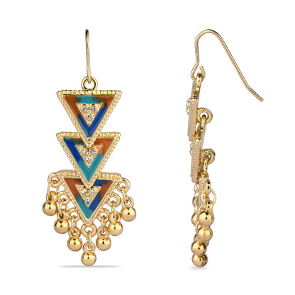 Multi Color Triangle Drop earring
