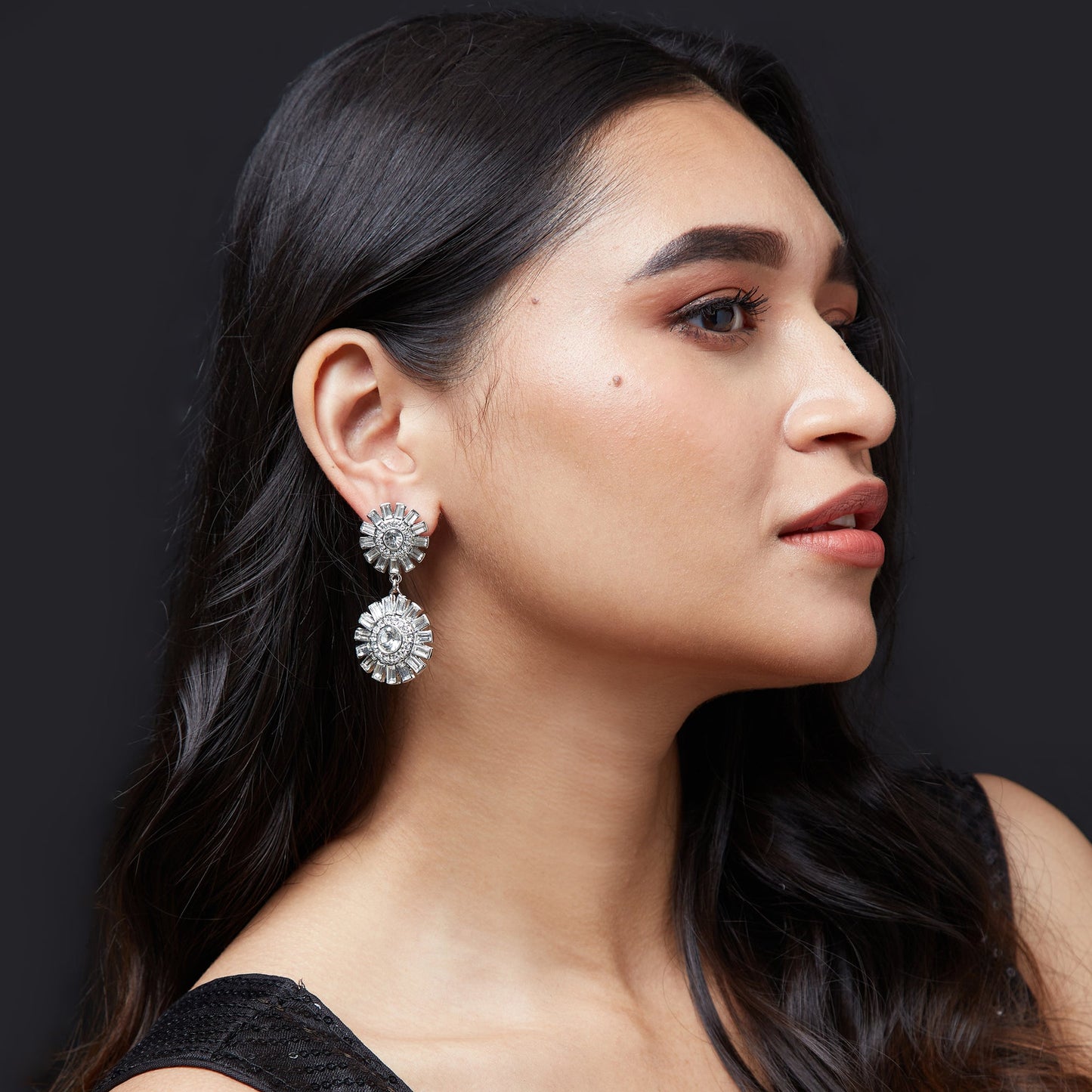 Silver Classic crystal Earrings