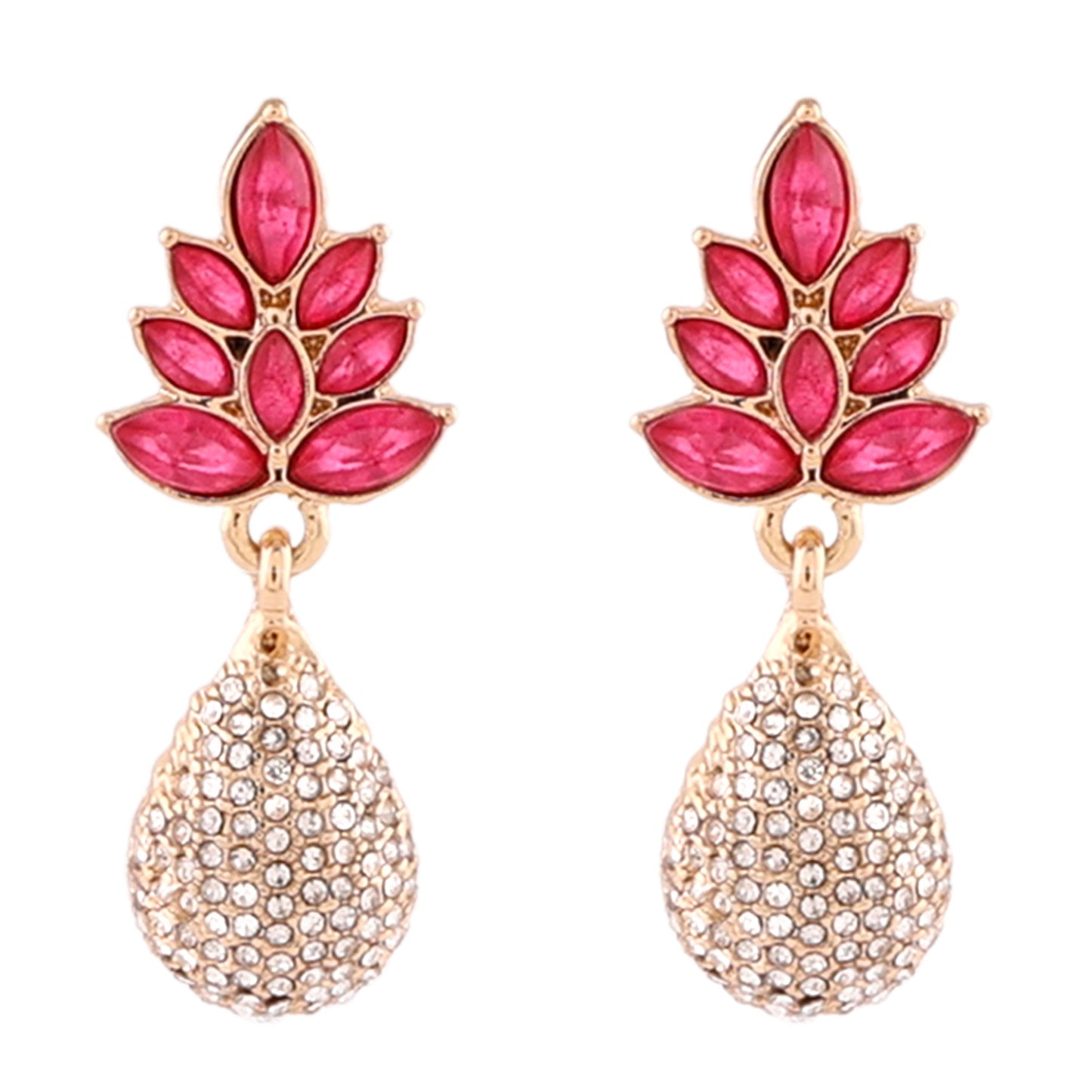Rose Pink Floral Drop Earring