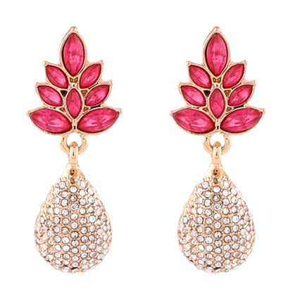 Rose Pink Floral Drop Earring
