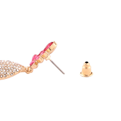 Rose Pink Floral Drop Earring