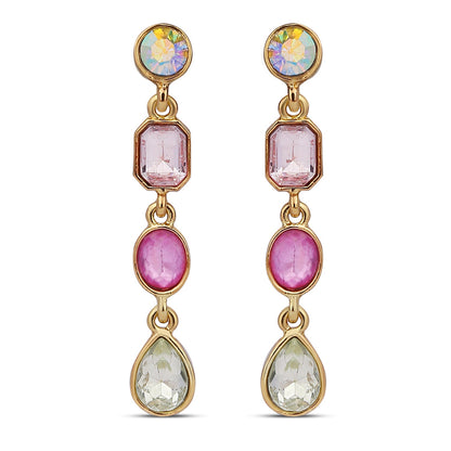 Pink Pastel Geometricmetric Short Drop Earring