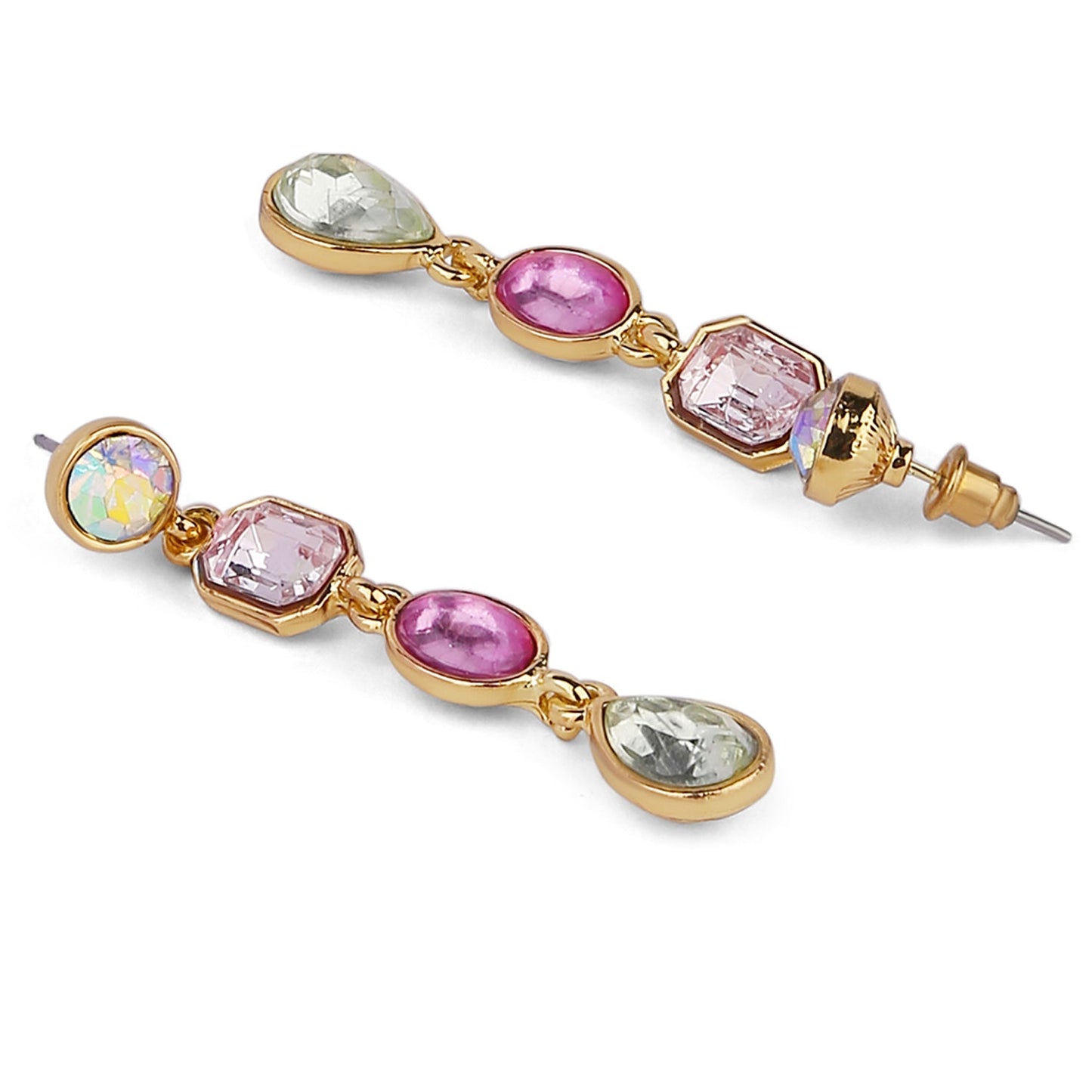 Pink Pastel Geometricmetric Short Drop Earring