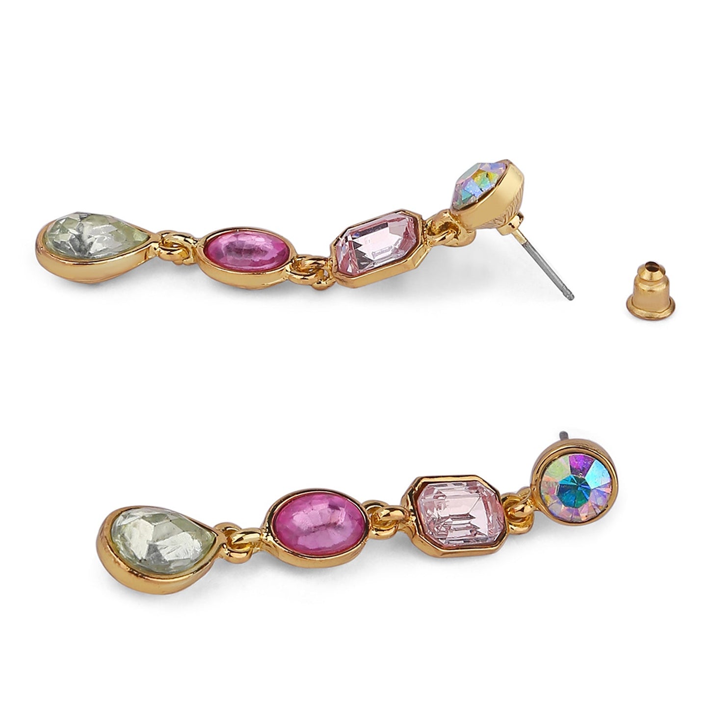 Pink Pastel Geometricmetric Short Drop Earring