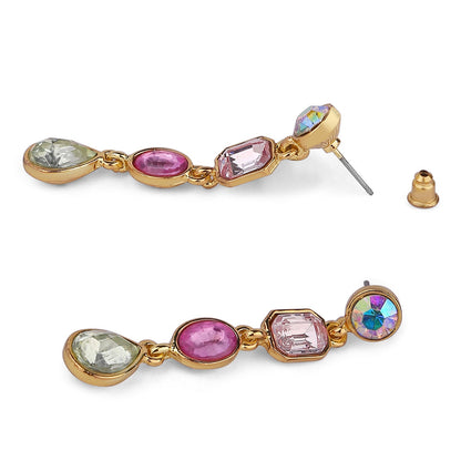 Pink Pastel Geometricmetric Short Drop Earring