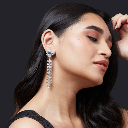 Contemporizes Crystal Deco Tassel Earring