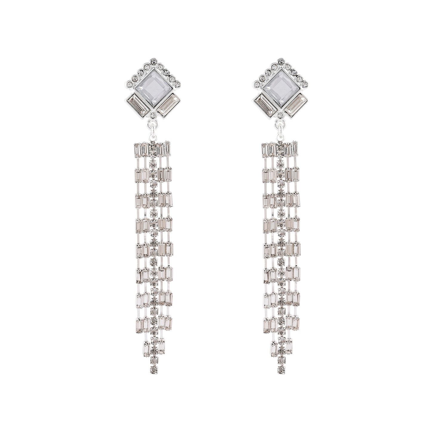 Contemporizes Crystal Deco Tassel Earring