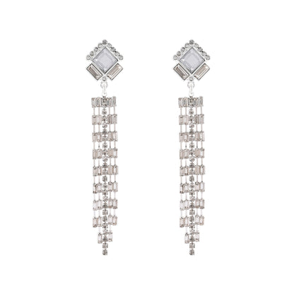 Contemporizes Crystal Deco Tassel Earring