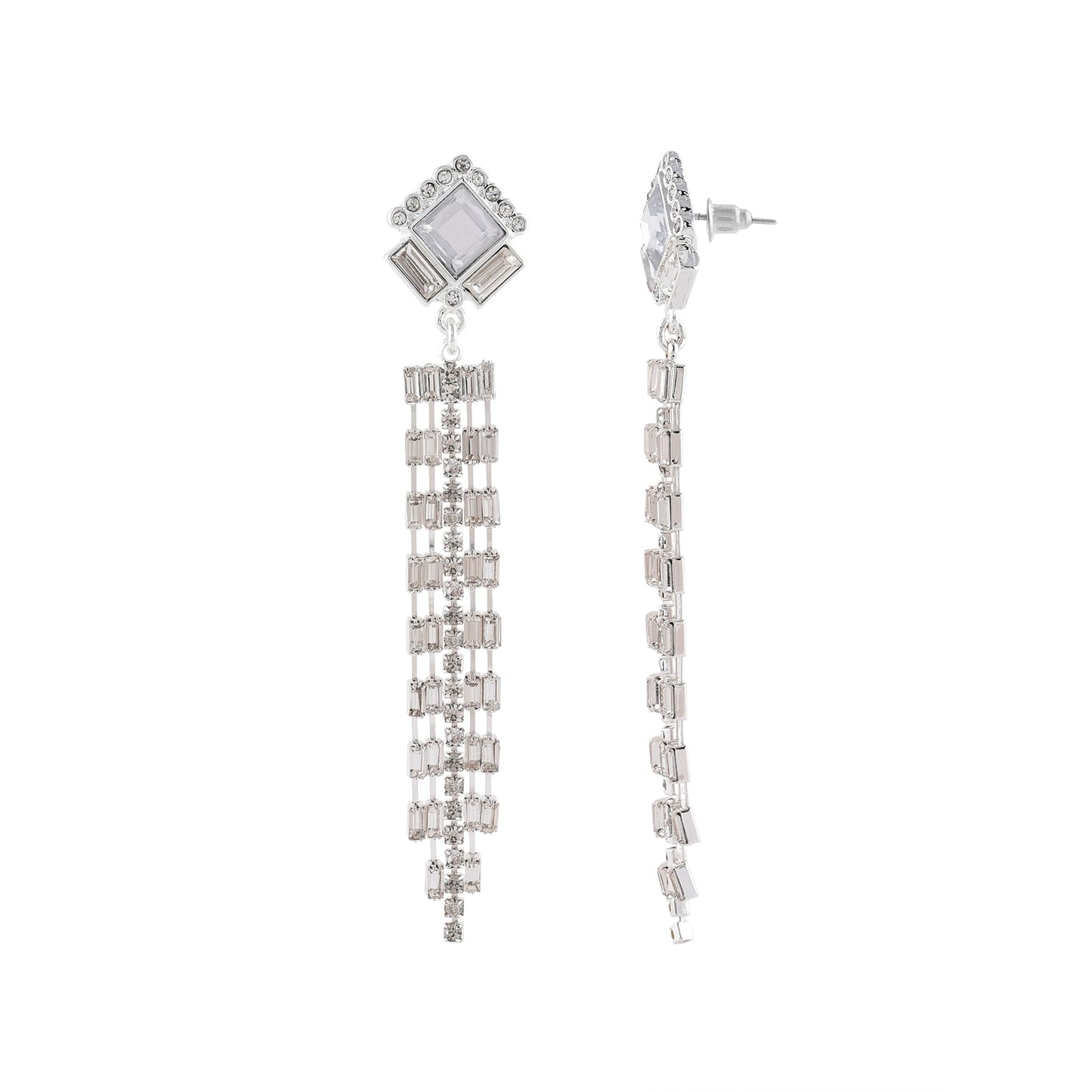Contemporizes Crystal Deco Tassel Earring