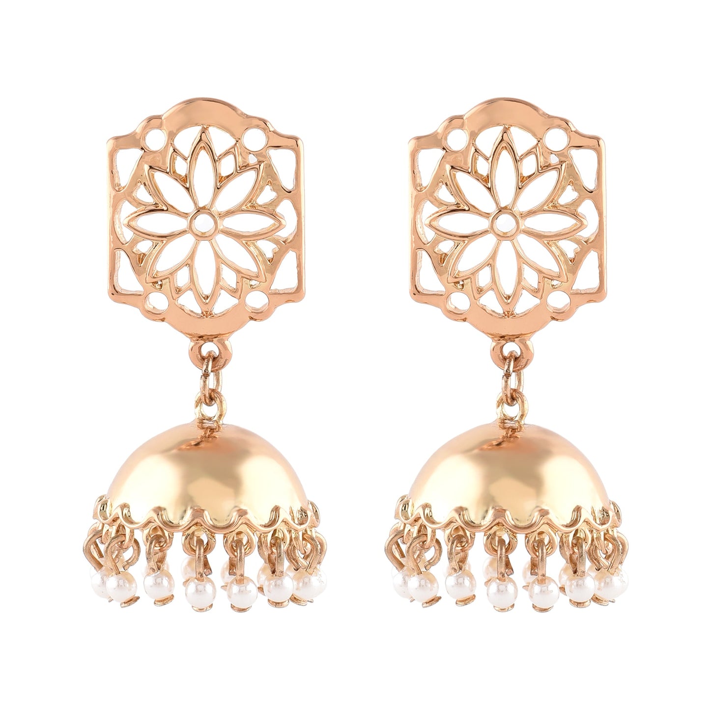 Gold Filligree Jhumka Earring