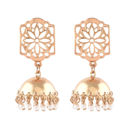 Gold Filligree Jhumka Earring