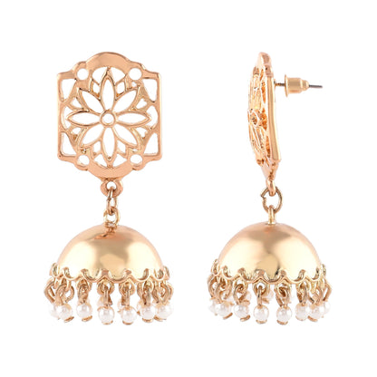 Gold Filligree Jhumka Earring