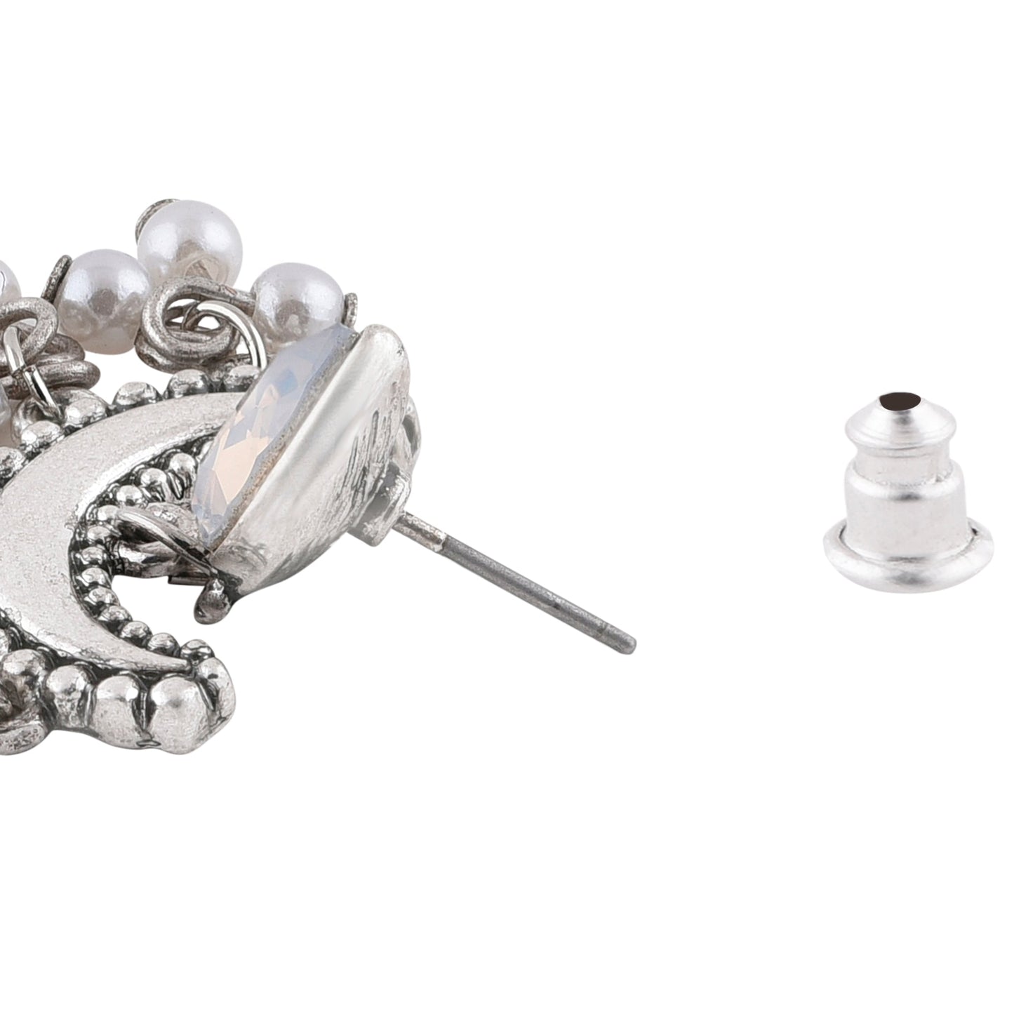 Oxidised Silver Opal Drop Earrings