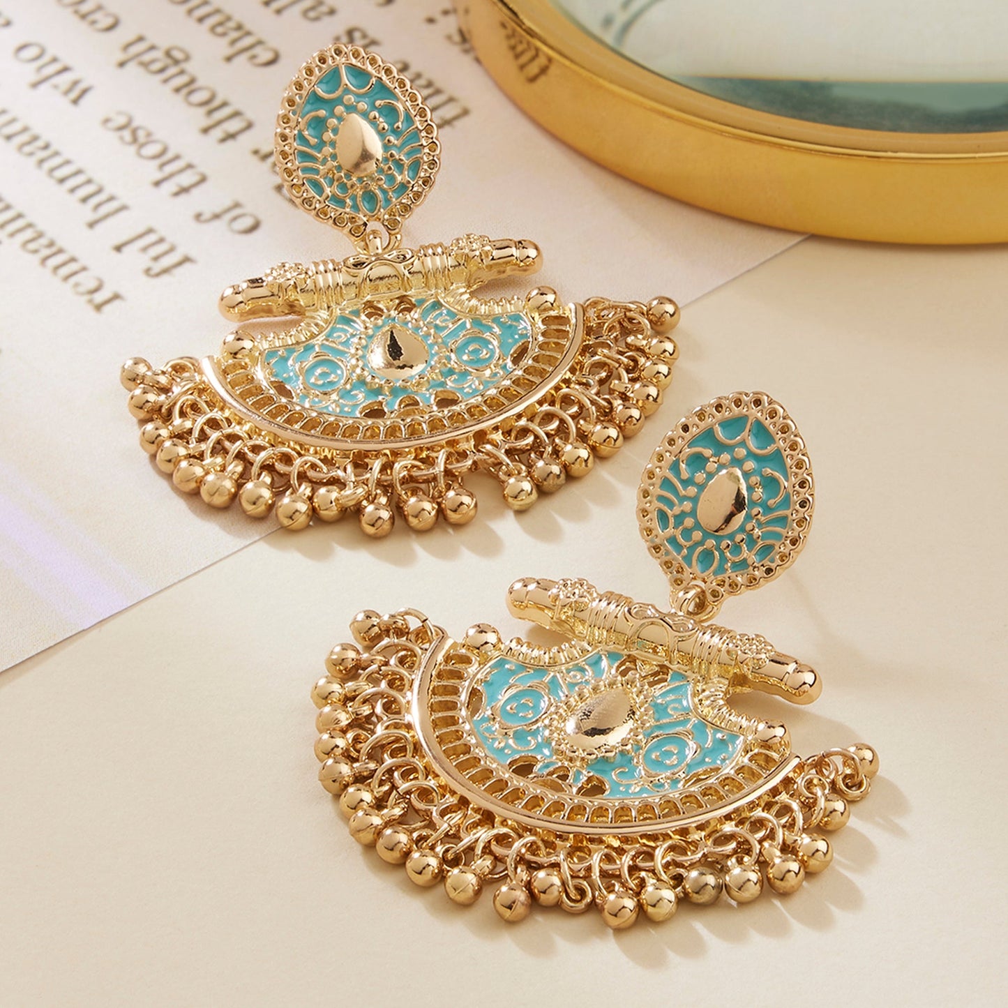 Multi Enamel Rajwada Earrings