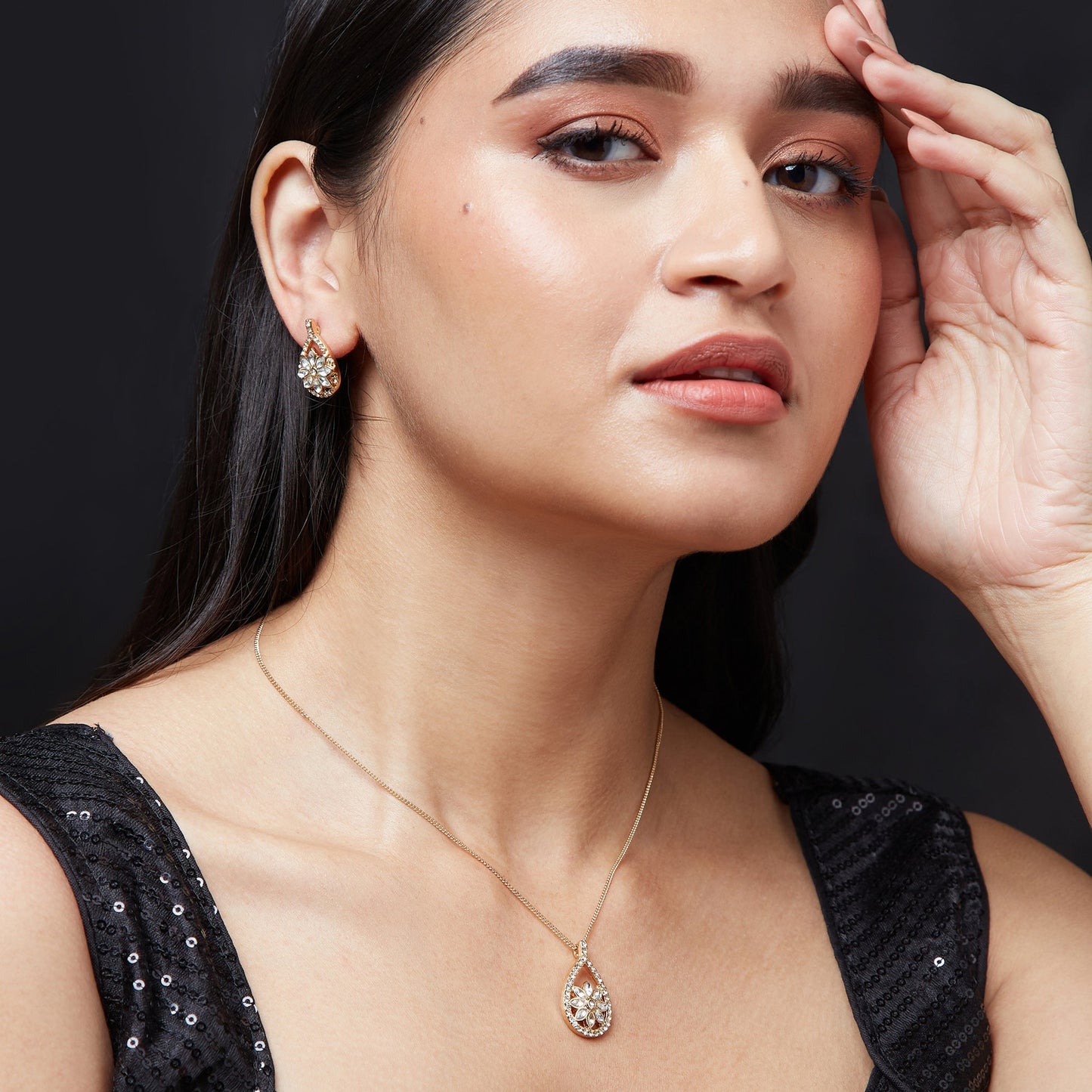 Gold Embellished Jewellery set