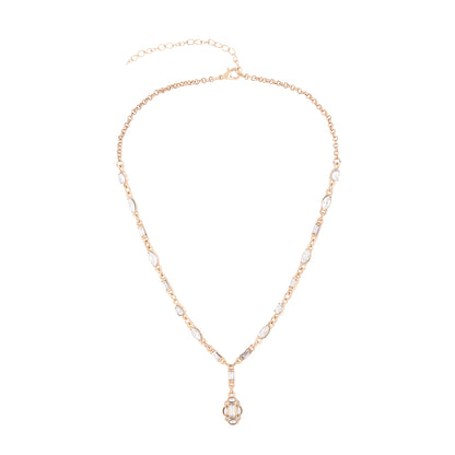 Silver Deco Crystal Necklace and Earring set