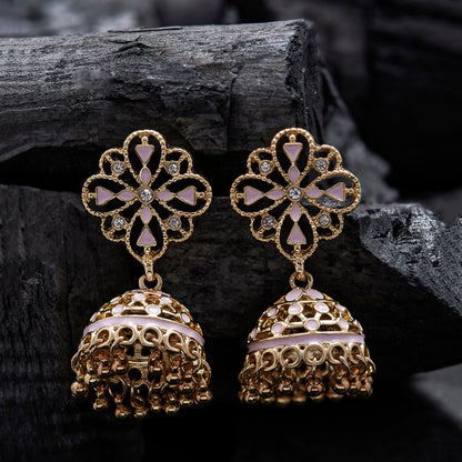 Gold Filligree Pink Short Drop