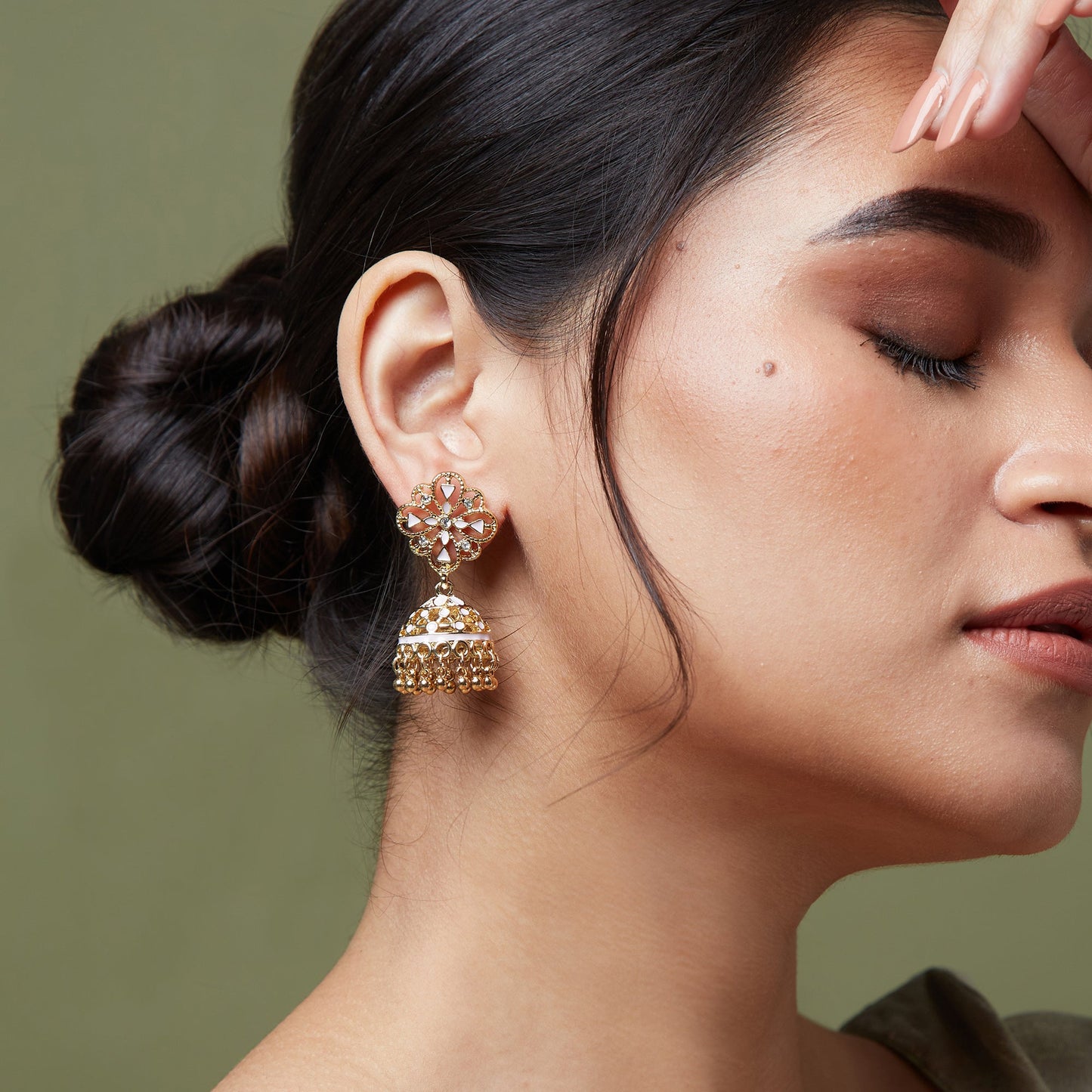 Gold Filligree Pink Short Drop