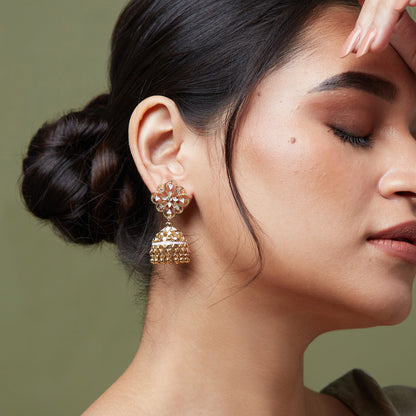 Gold Filligree Pink Short Drop