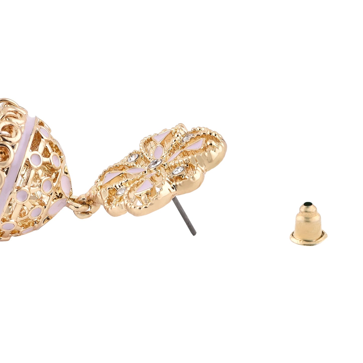 Gold Filligree Pink Short Drop