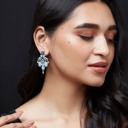 Enamel Shades of Blue Earrings