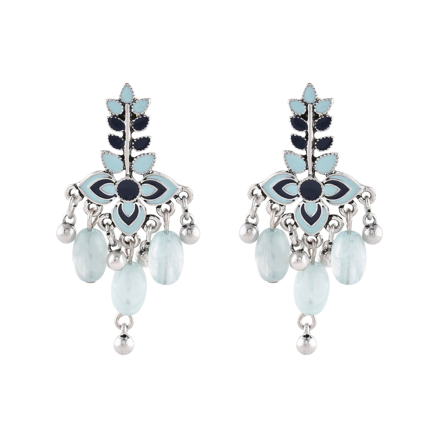 Enamel Shades of Blue Earrings