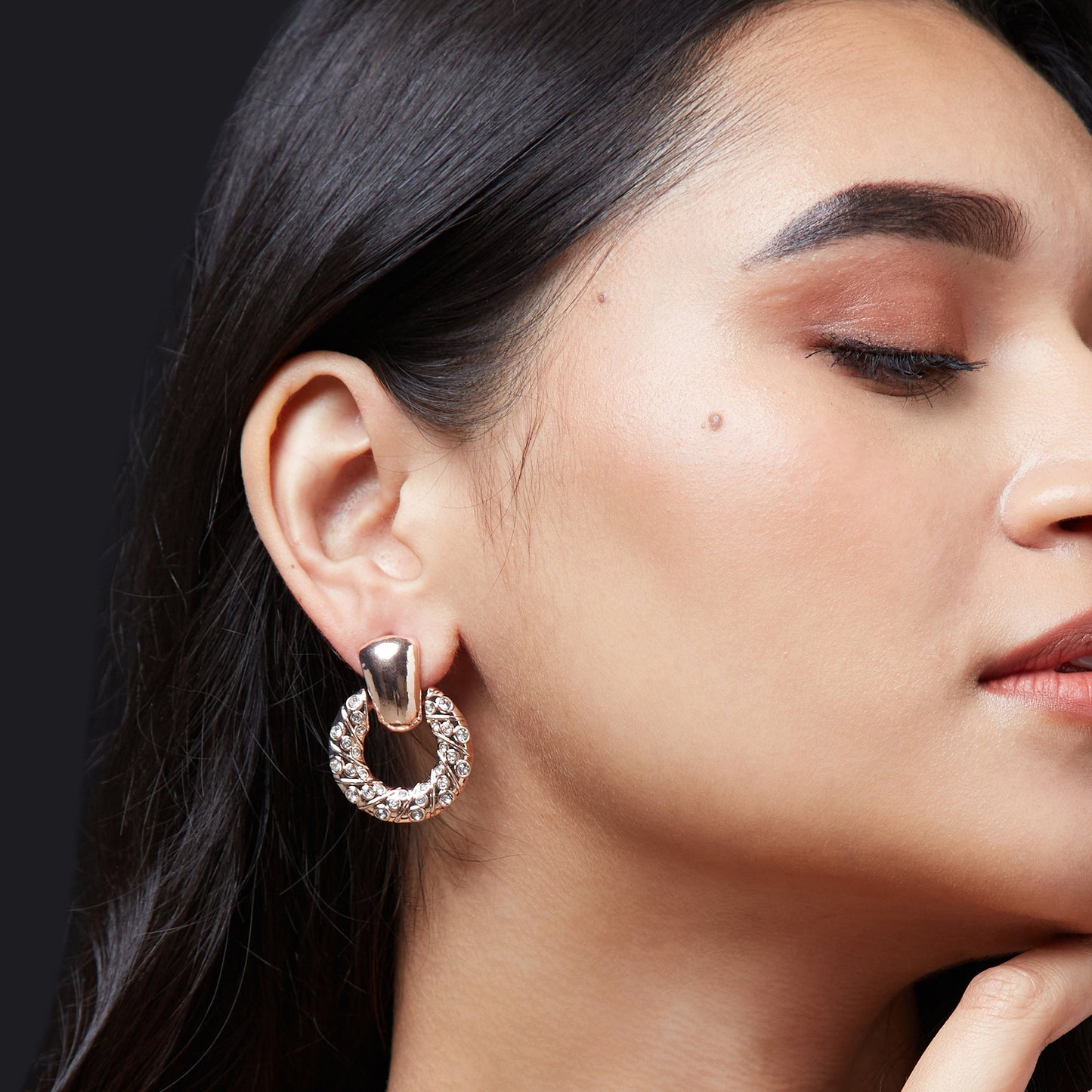 Rose Gold Doornocker Earrings