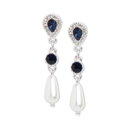 Pearl Short Drop Silver Earring