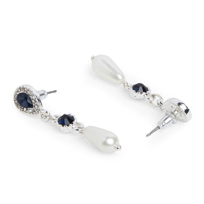 Pearl Short Drop Silver Earring