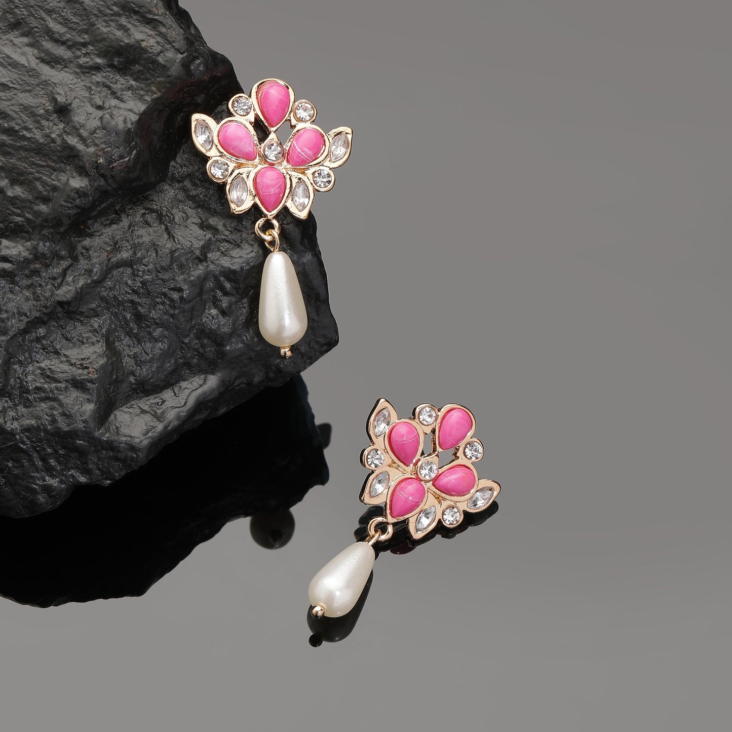 Pink Resin Short Drop Earring