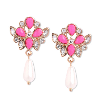 Pink Resin Short Drop Earring