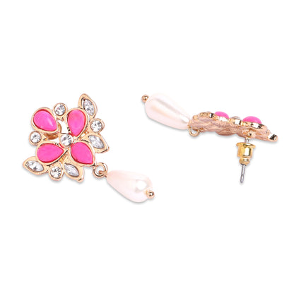 Pink Resin Short Drop Earring